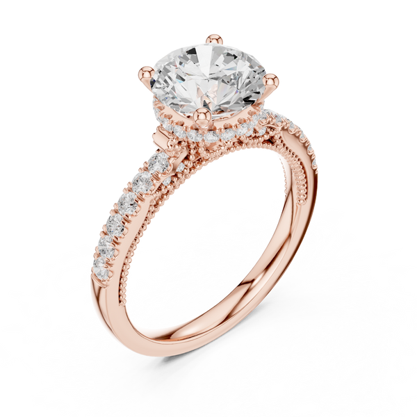 Cedar Bark Lab Grown Diamond Surprise Halo Ring