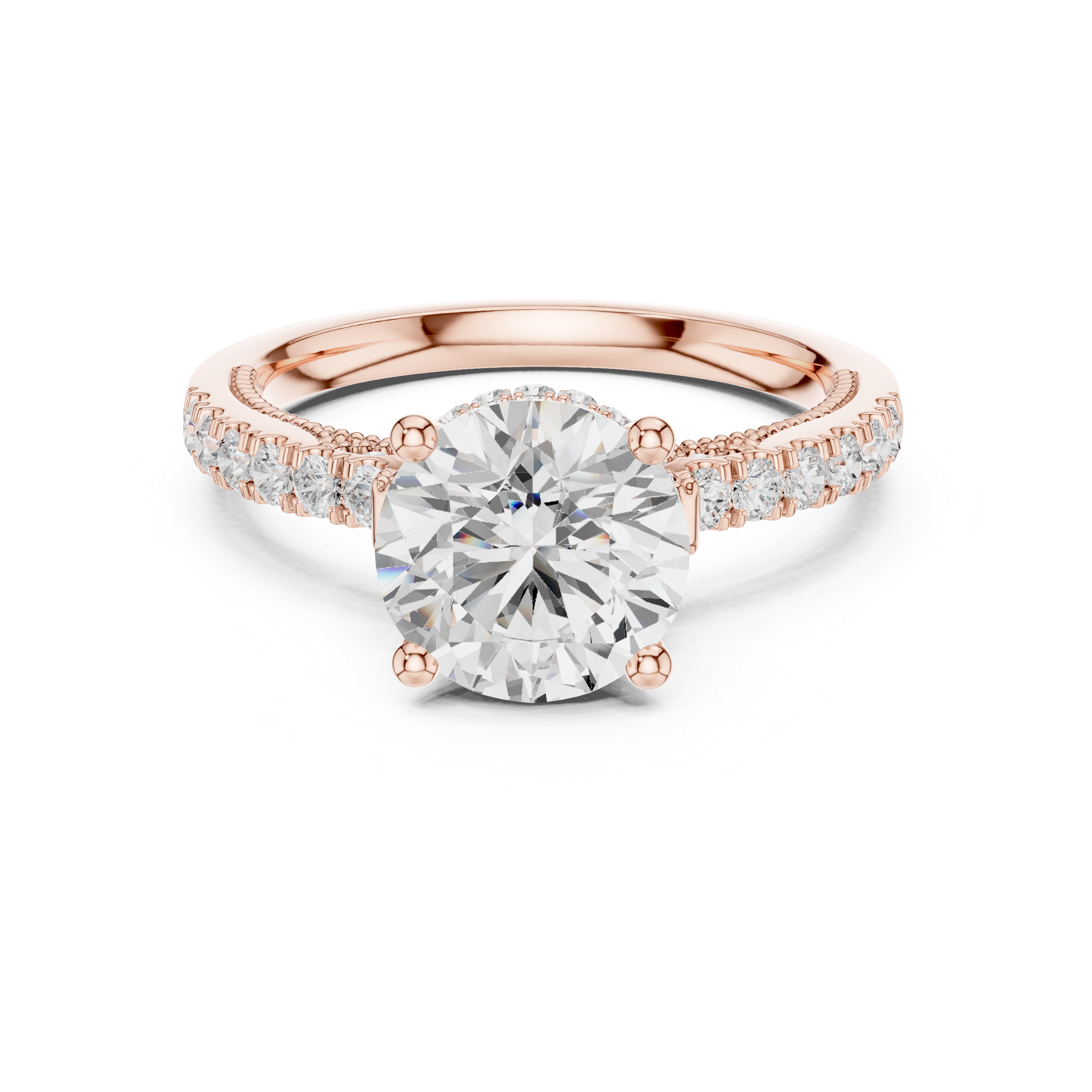 Cedar Bark Lab Grown Diamond Surprise Halo Ring