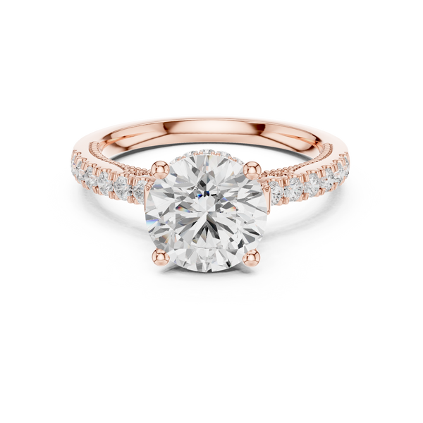 Cedar Bark Lab Grown Diamond Surprise Halo Ring