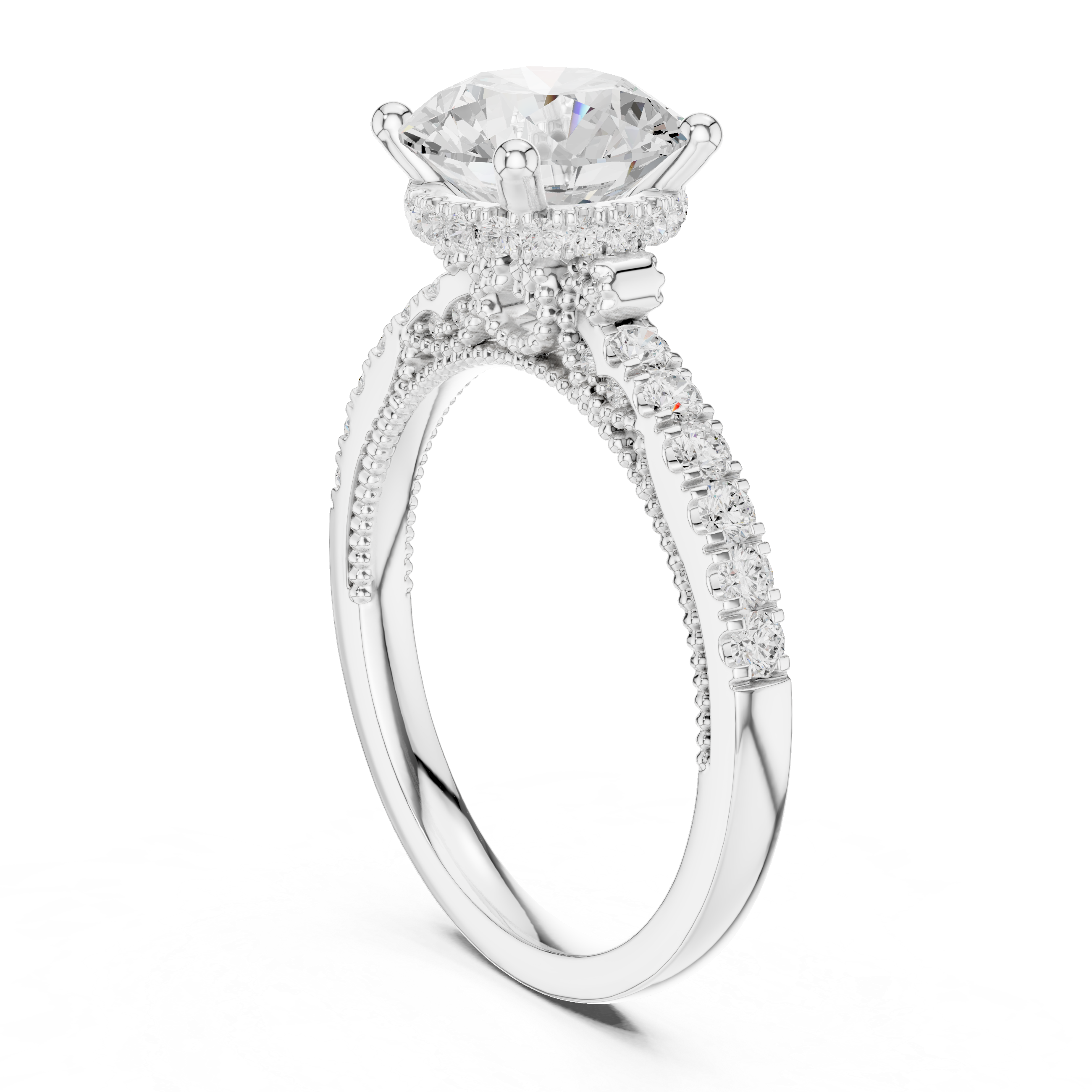 Cedar Bark Lab Grown Diamond Surprise Halo Ring