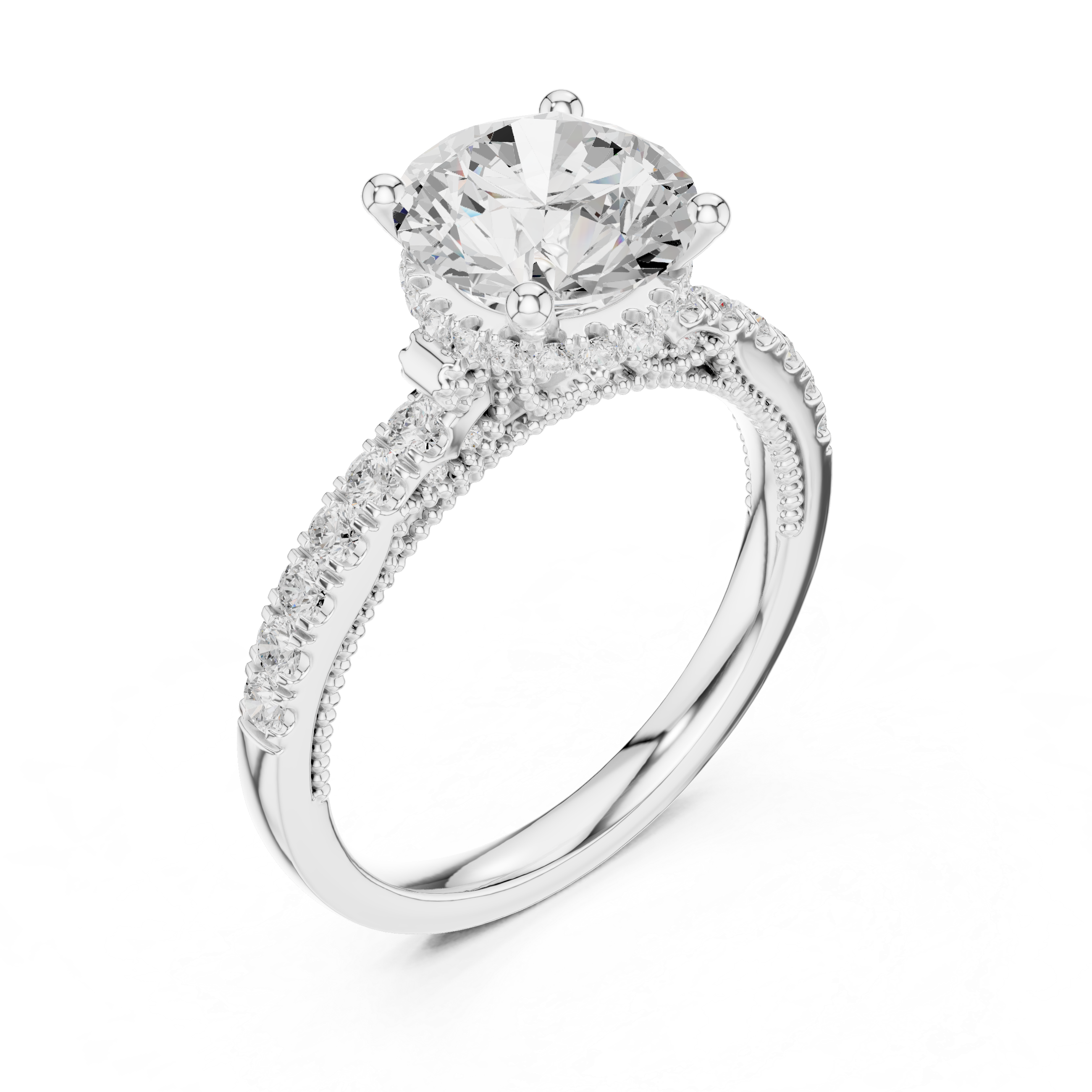 Cedar Bark Lab Grown Diamond Surprise Halo Ring