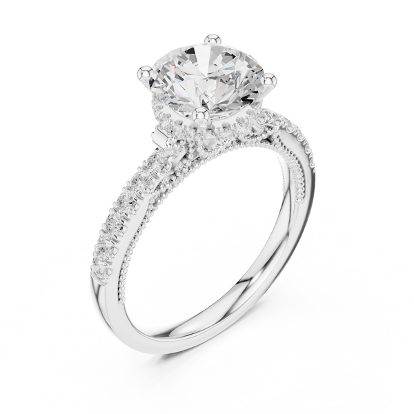 Cedar Bark Lab Grown Diamond Surprise Halo Ring