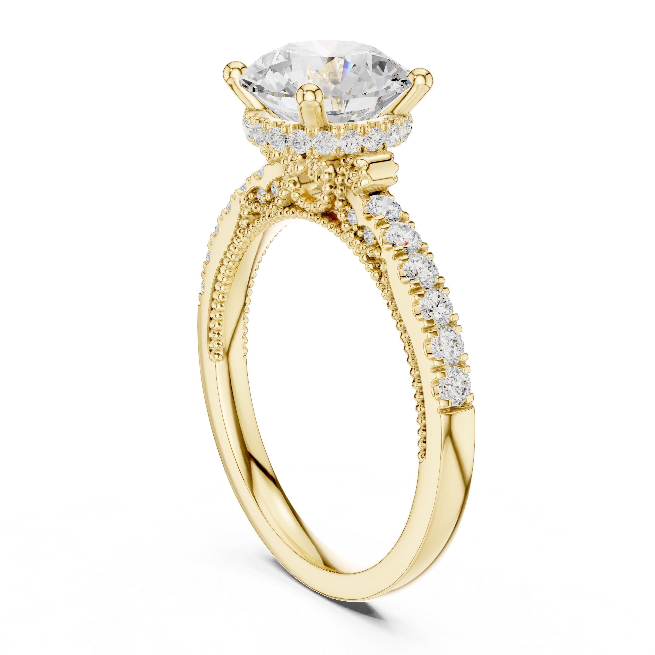 Cedar Bark Lab Grown Diamond Surprise Halo Ring