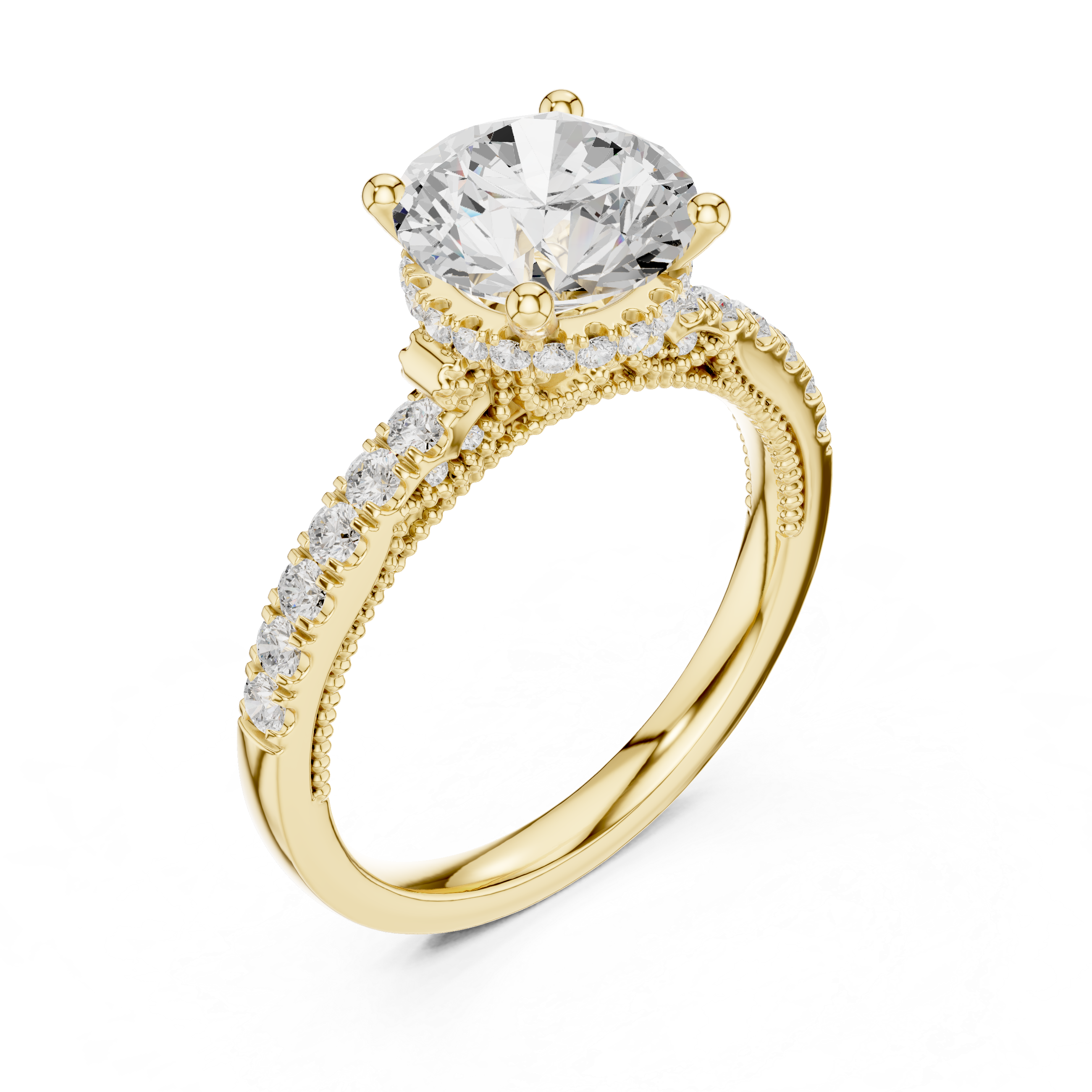 Cedar Bark Lab Grown Diamond Surprise Halo Ring