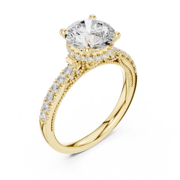 Cedar Bark Lab Grown Diamond Surprise Halo Ring
