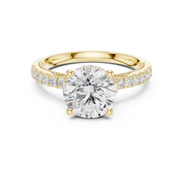 Cedar Bark Lab Grown Diamond Surprise Halo Ring
