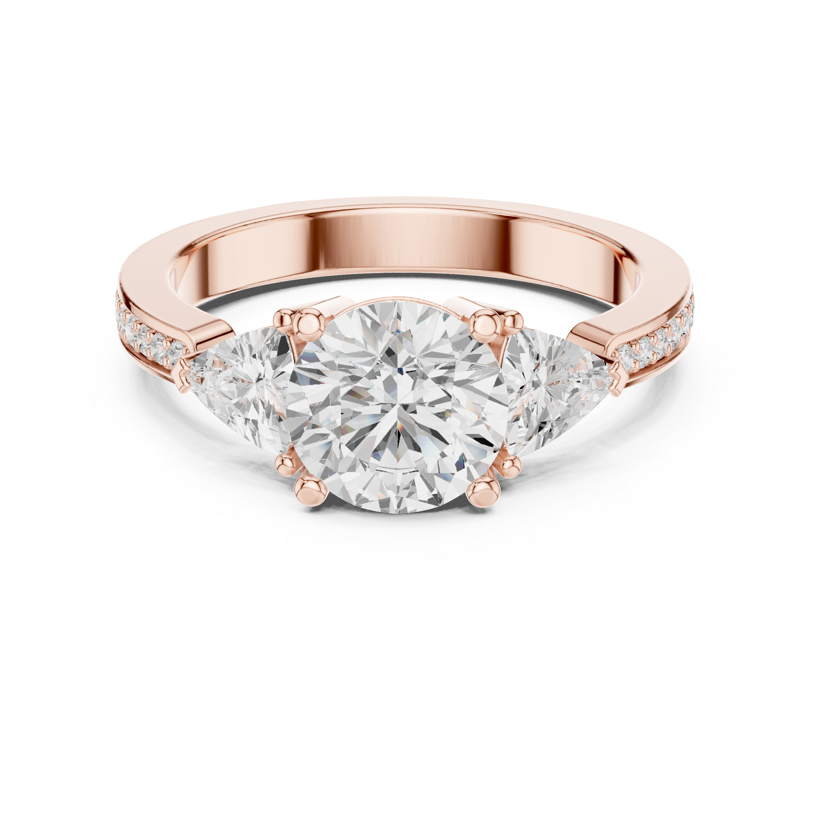 Sun Flower Lab Grown Diamond Delicate Ribbon Ring
