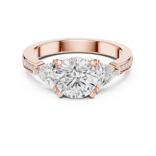 Sun Flower Lab Grown Diamond Delicate Ribbon Ring