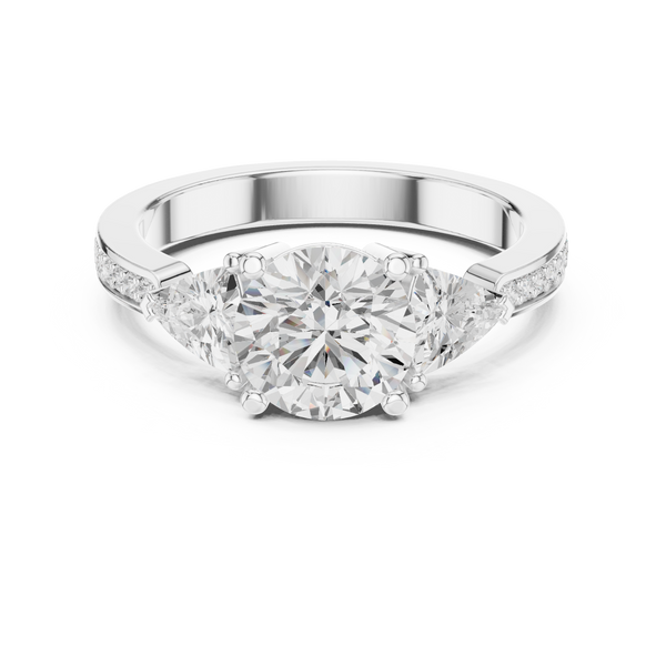 Sun Flower Lab Grown Diamond Delicate Ribbon Ring