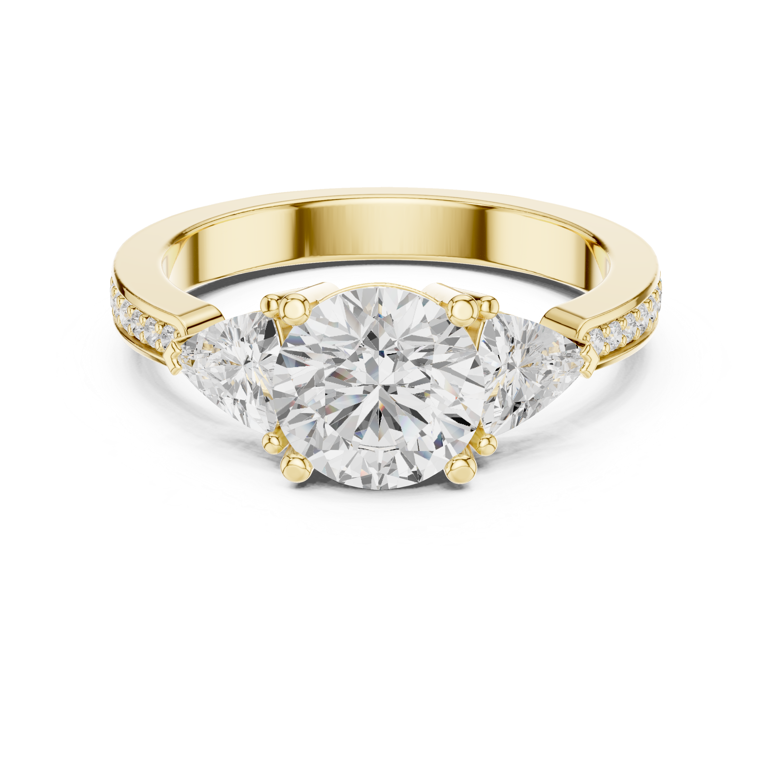 Sun Flower Lab Grown Diamond Delicate Ribbon Ring