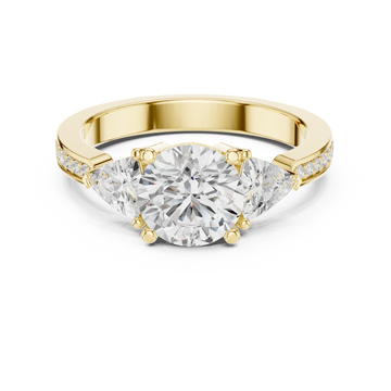 Sun Flower Lab Grown Diamond Delicate Ribbon Ring