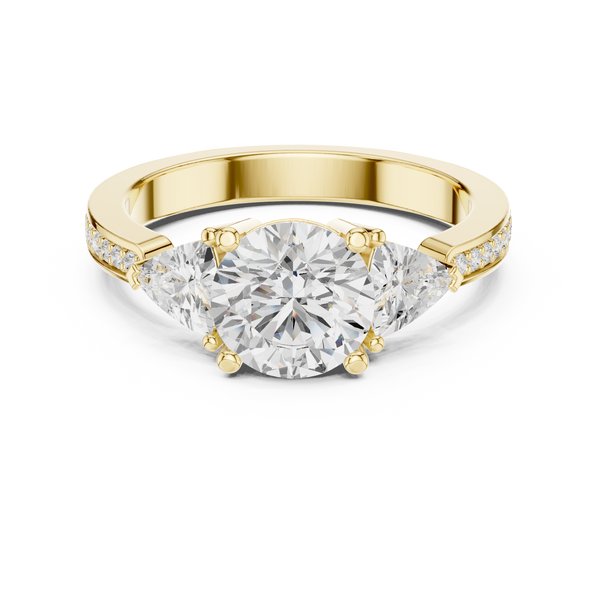 Sun Flower Lab Grown Diamond Delicate Ribbon Ring