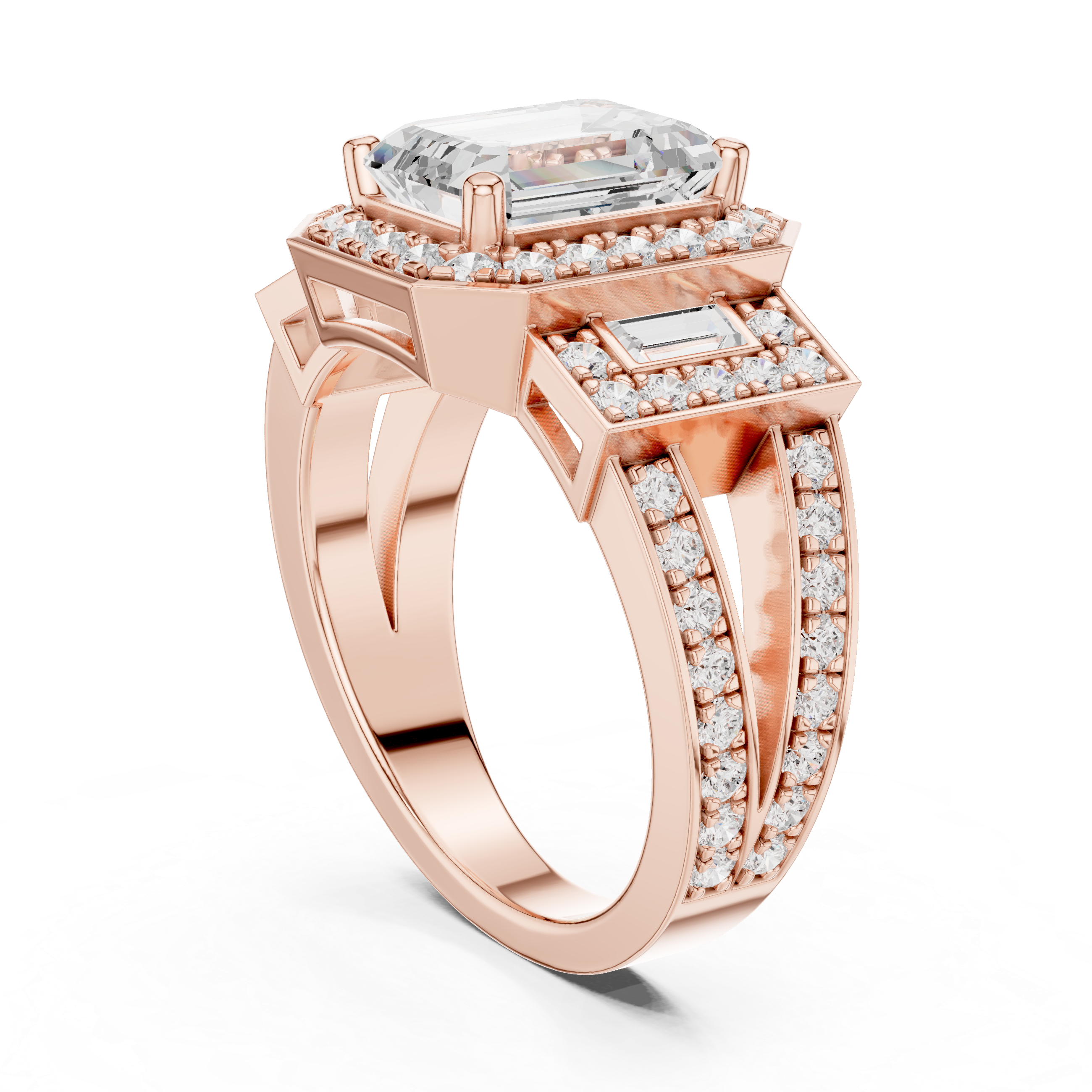 Daisy Chain Lab Grown Diamond Antique Estate Ring