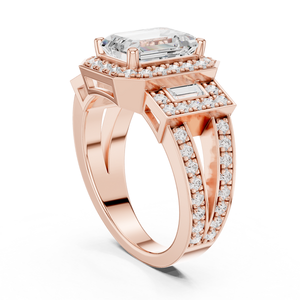 Daisy Chain Lab Grown Diamond Antique Estate Ring
