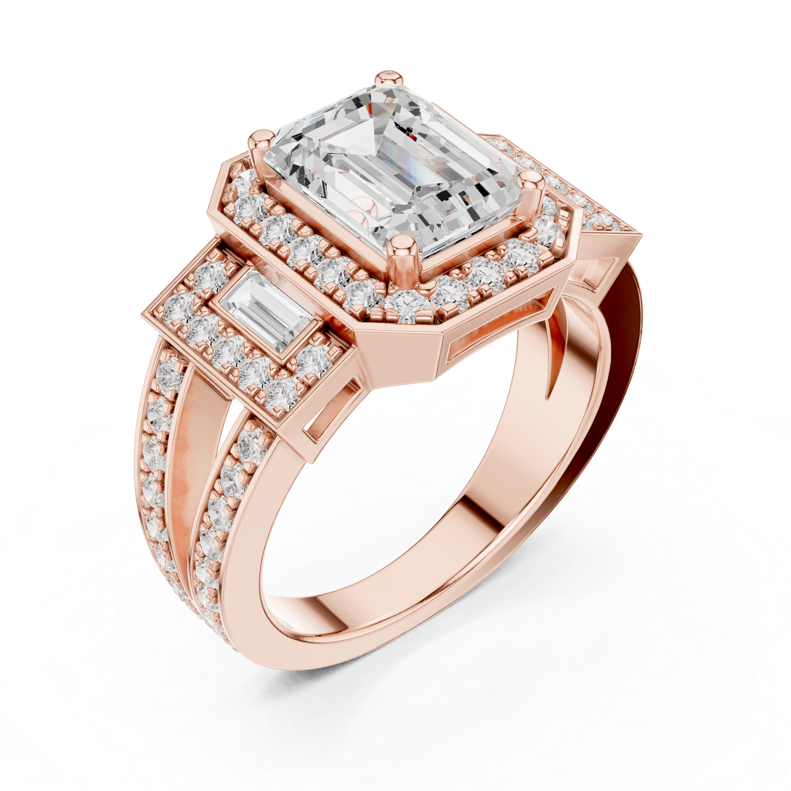 Daisy Chain Lab Grown Diamond Antique Estate Ring