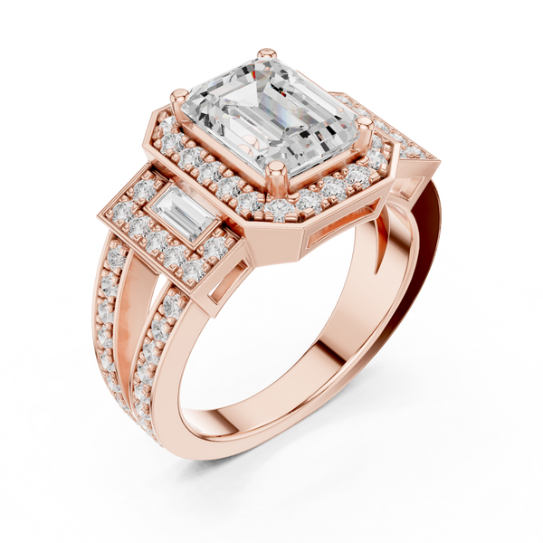 Daisy Chain Lab Grown Diamond Antique Estate Ring