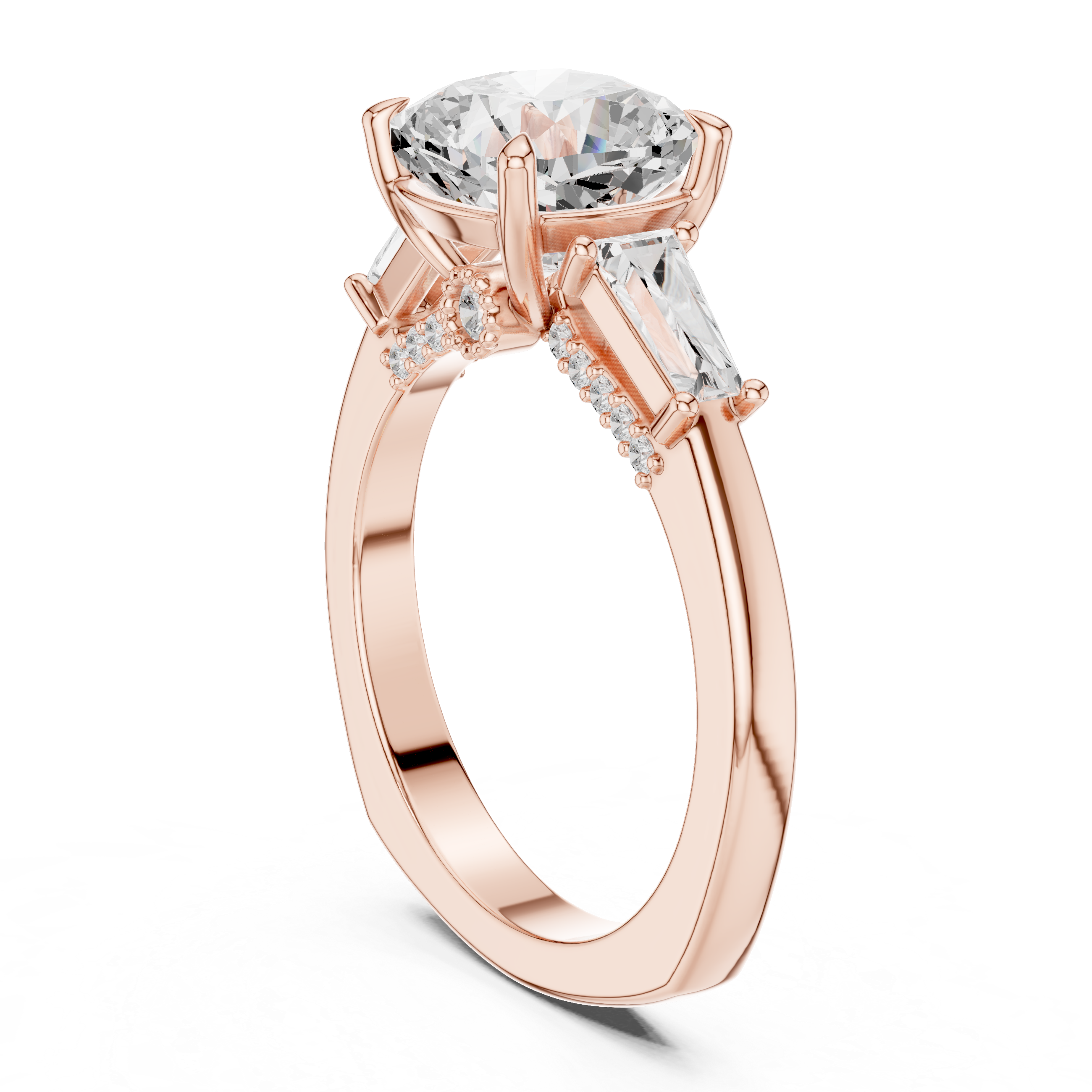Oak Moss Lab Grown Diamond Cathedral Solitaire Ring