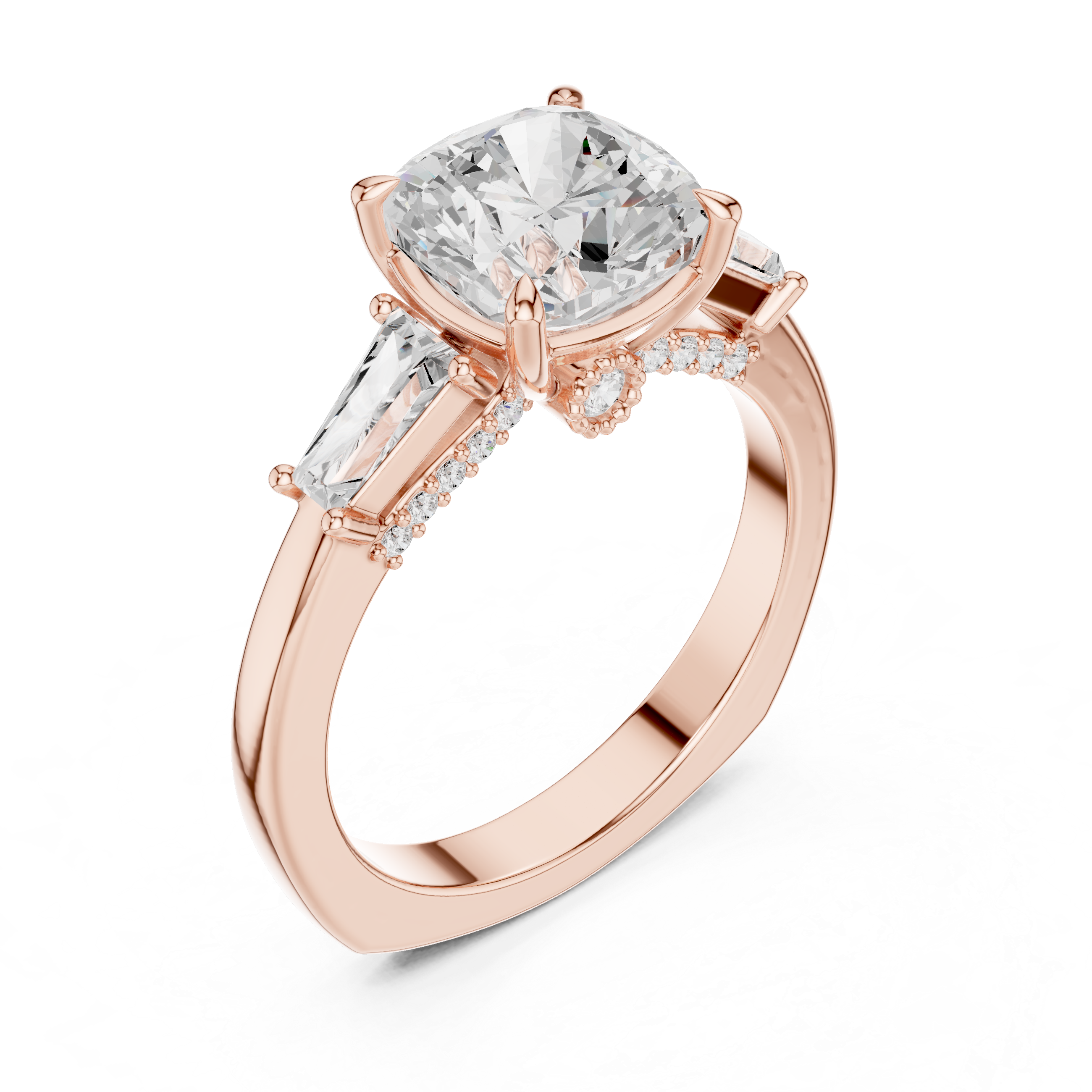 Oak Moss Lab Grown Diamond Cathedral Solitaire Ring