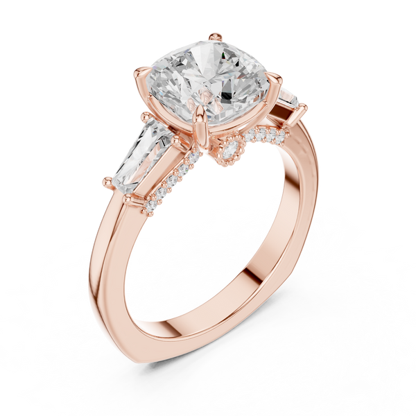 Oak Moss Lab Grown Diamond Cathedral Solitaire Ring
