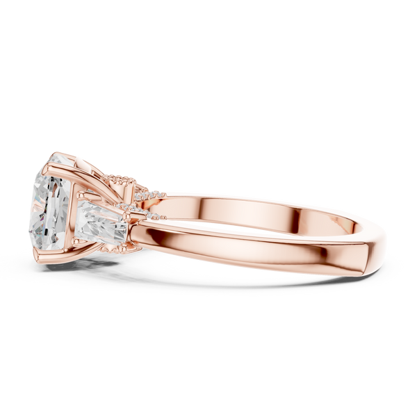 Oak Moss Lab Grown Diamond Cathedral Solitaire Ring