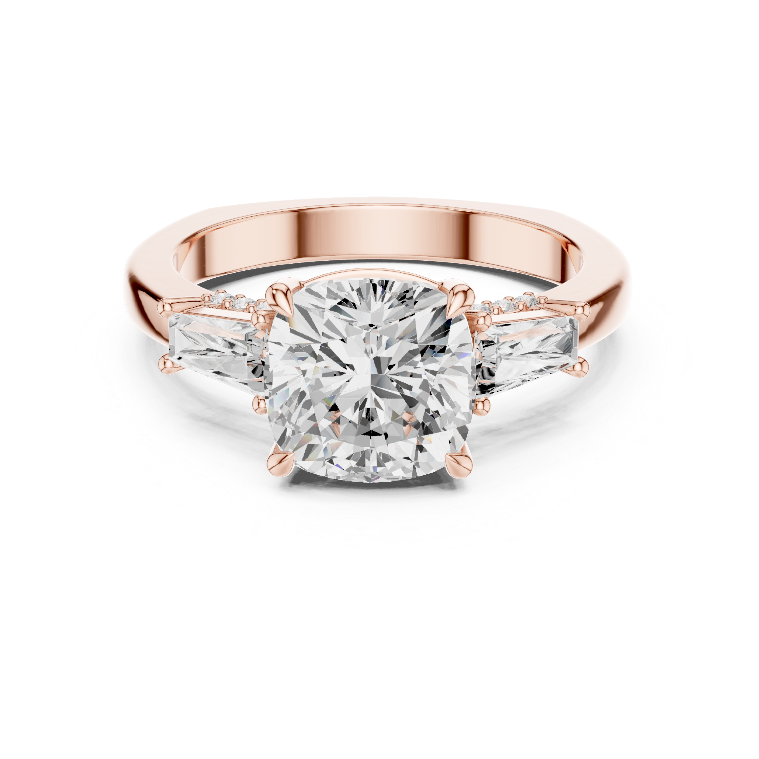 Oak Moss Lab Grown Diamond Cathedral Solitaire Ring