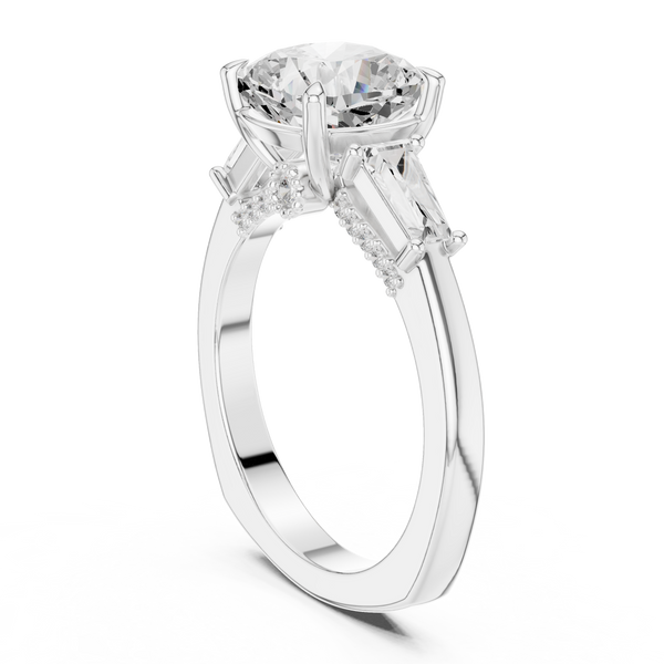 Oak Moss Lab Grown Diamond Cathedral Solitaire Ring