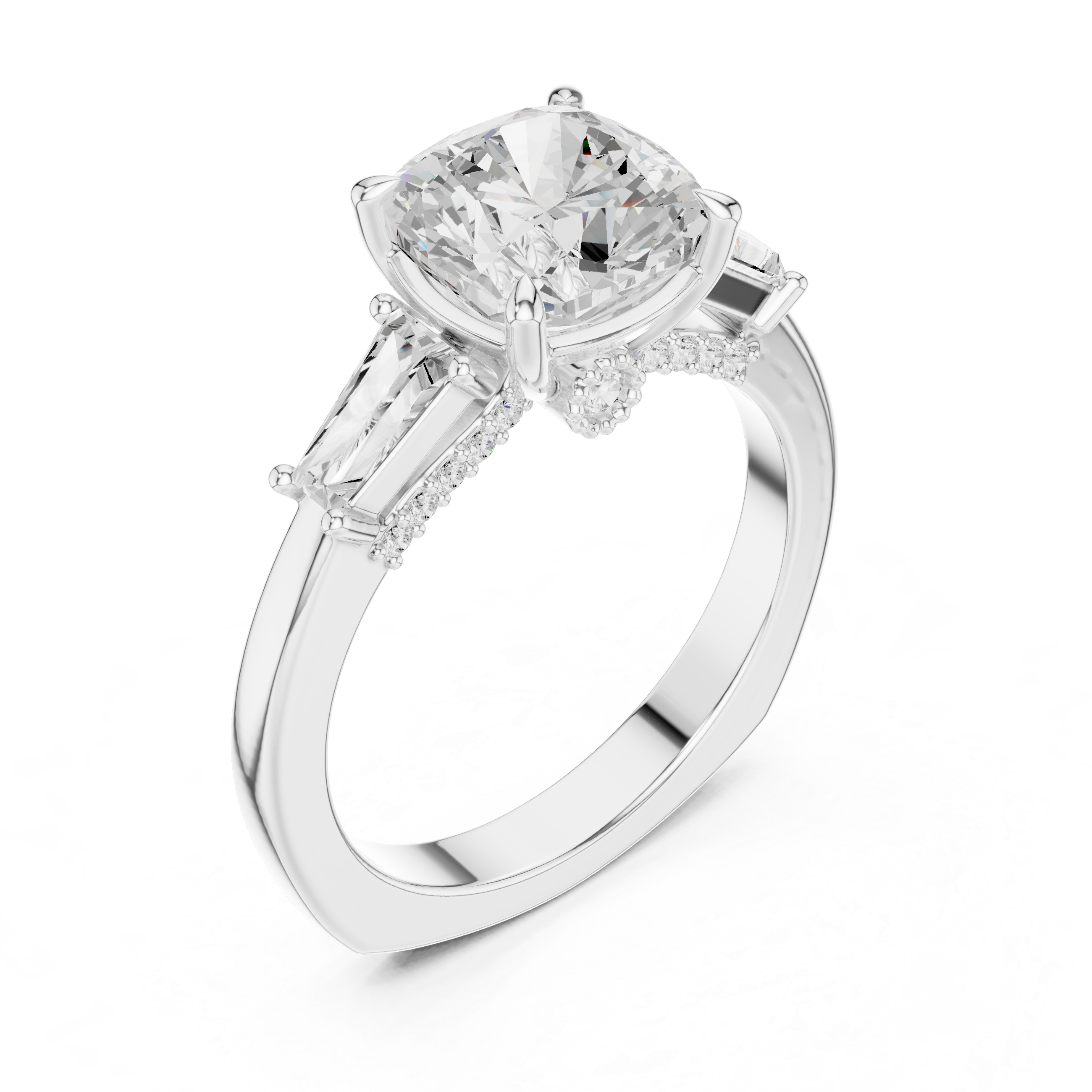 Oak Moss Lab Grown Diamond Cathedral Solitaire Ring
