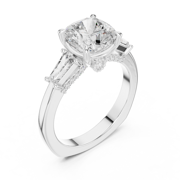 Oak Moss Lab Grown Diamond Cathedral Solitaire Ring
