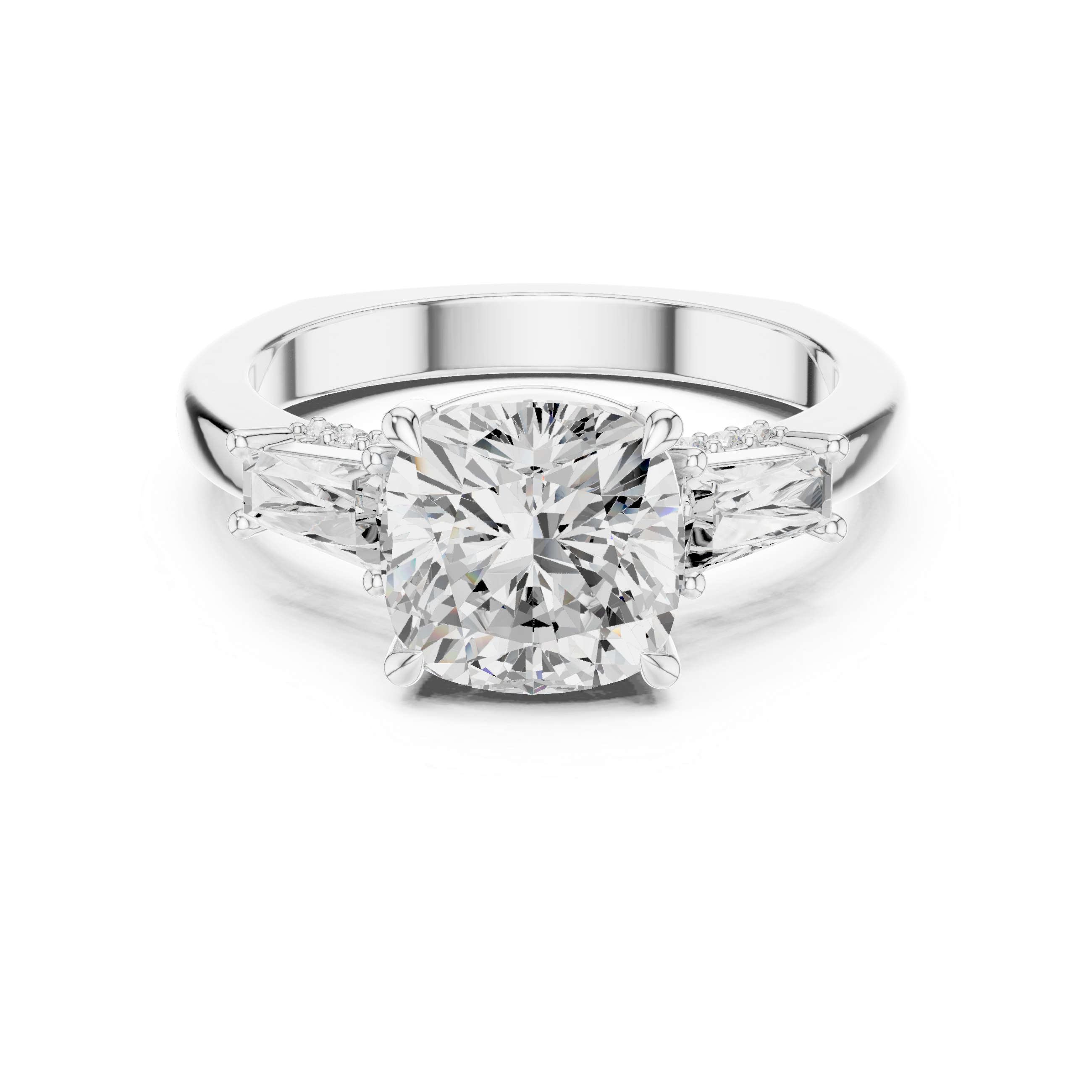 Oak Moss Lab Grown Diamond Cathedral Solitaire Ring