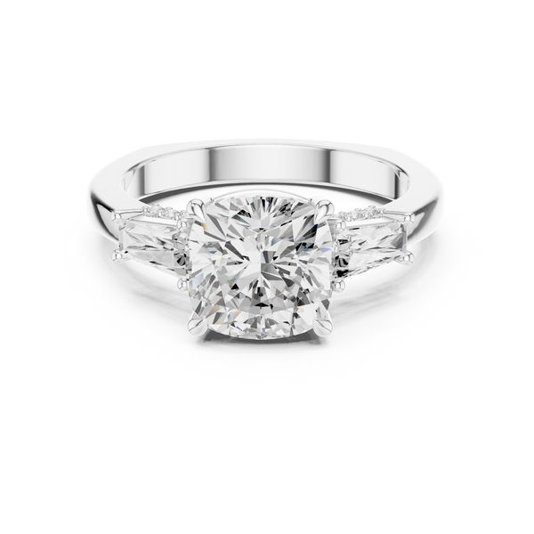 Oak Moss Lab Grown Diamond Cathedral Solitaire Ring
