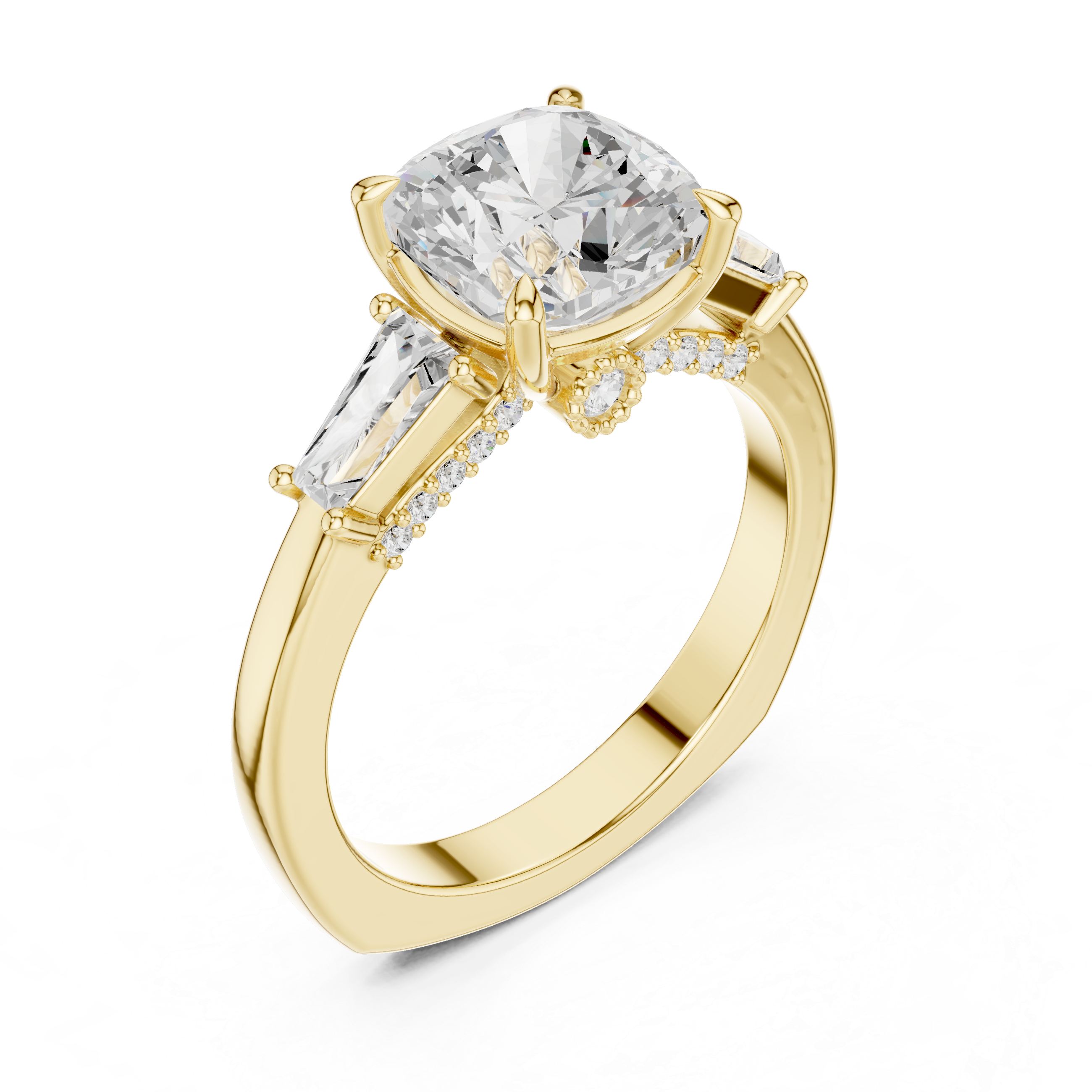 Oak Moss Lab Grown Diamond Cathedral Solitaire Ring