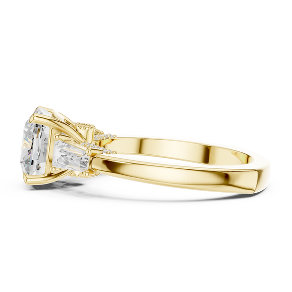 Oak Moss Lab Grown Diamond Cathedral Solitaire Ring