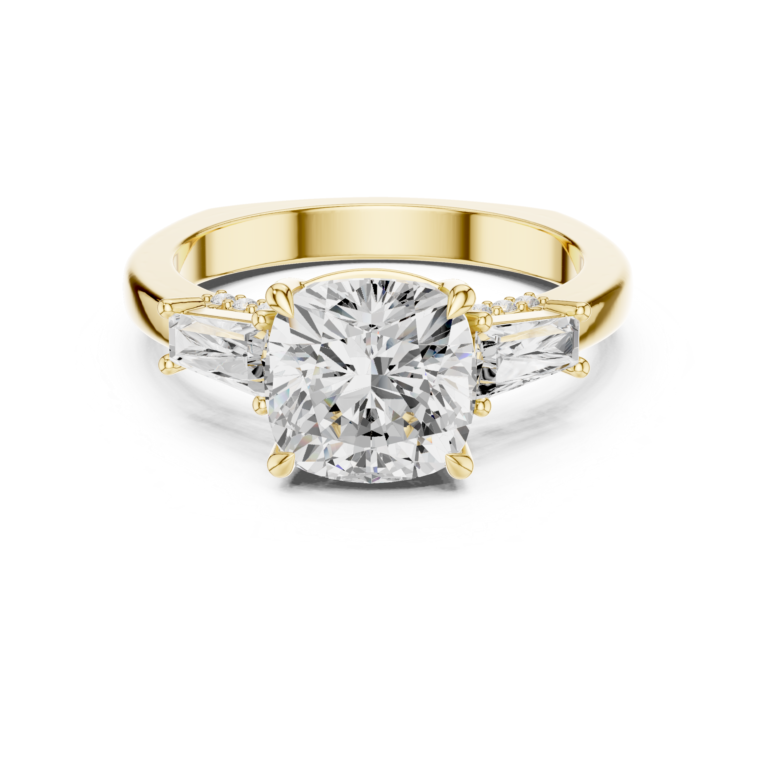 Oak Moss Lab Grown Diamond Cathedral Solitaire Ring