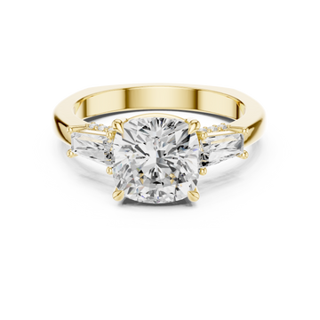 Oak Moss Lab Grown Diamond Cathedral Solitaire Ring