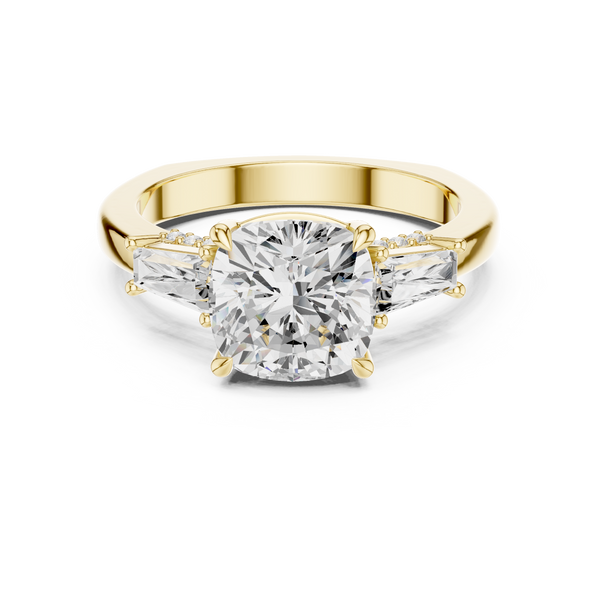 Oak Moss Lab Grown Diamond Cathedral Solitaire Ring