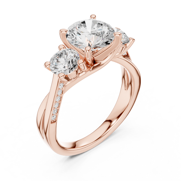 Amber Glow Lab Grown Diamond Solitaire Engagement Ring