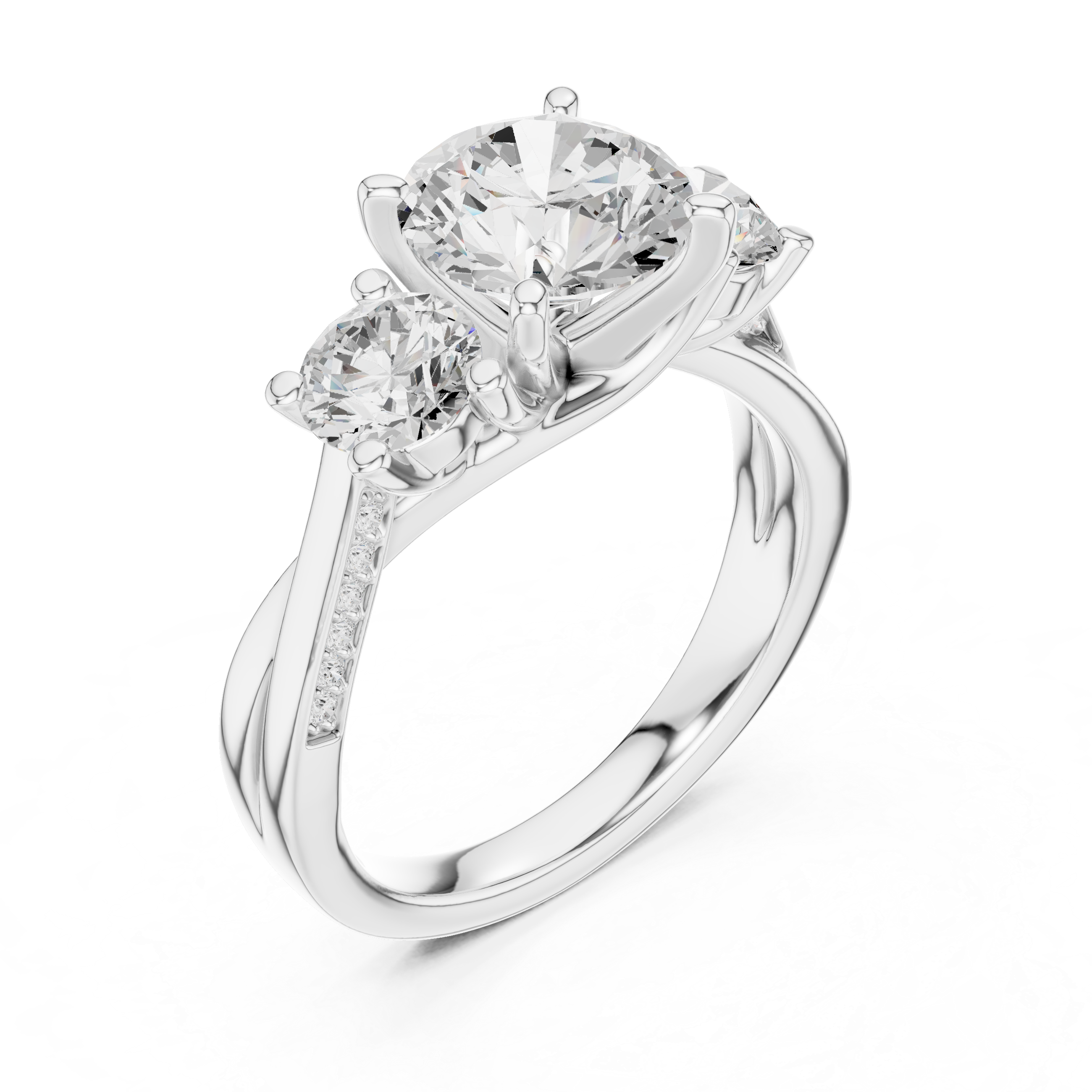 Amber Glow Lab Grown Diamond Solitaire Engagement Ring