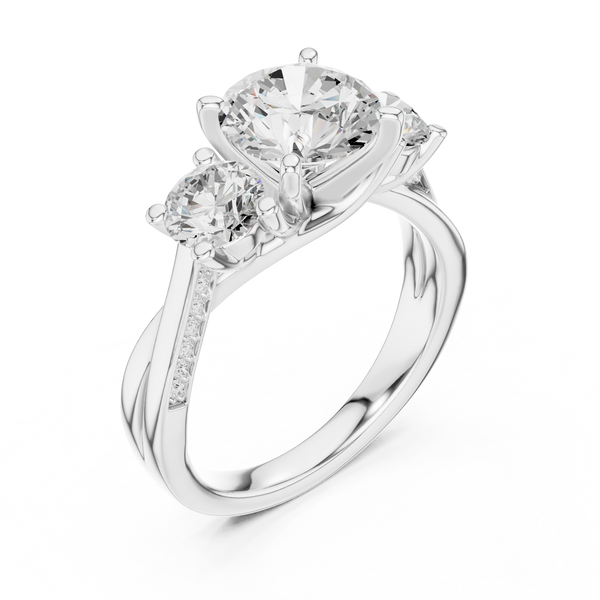 Amber Glow Lab Grown Diamond Solitaire Engagement Ring