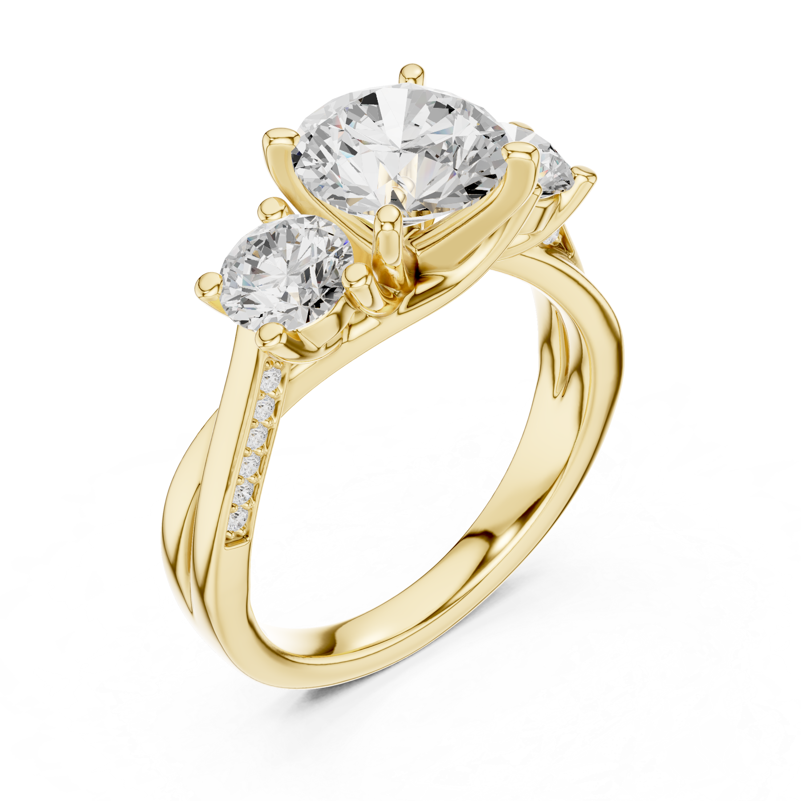 Amber Glow Lab Grown Diamond Solitaire Engagement Ring