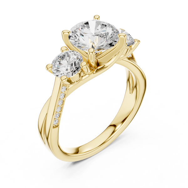 Amber Glow Lab Grown Diamond Solitaire Engagement Ring