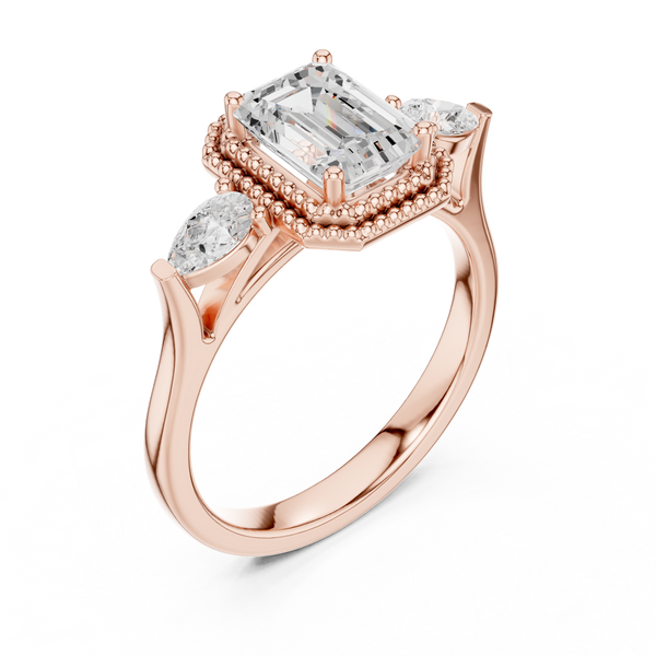 Clover Leaf Lab Grown Diamond Delicate Ribbon Ring