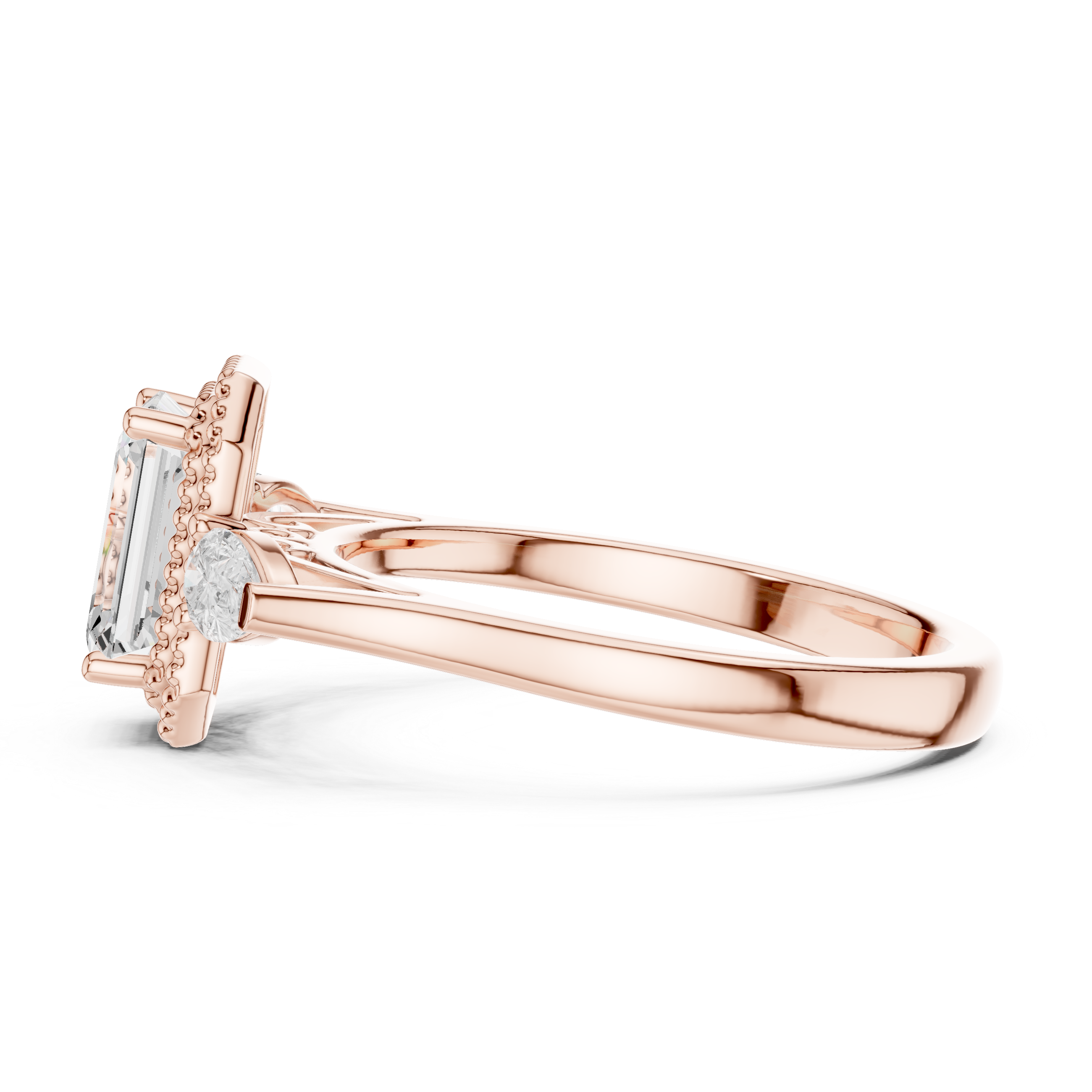 Clover Leaf Lab Grown Diamond Delicate Ribbon Ring