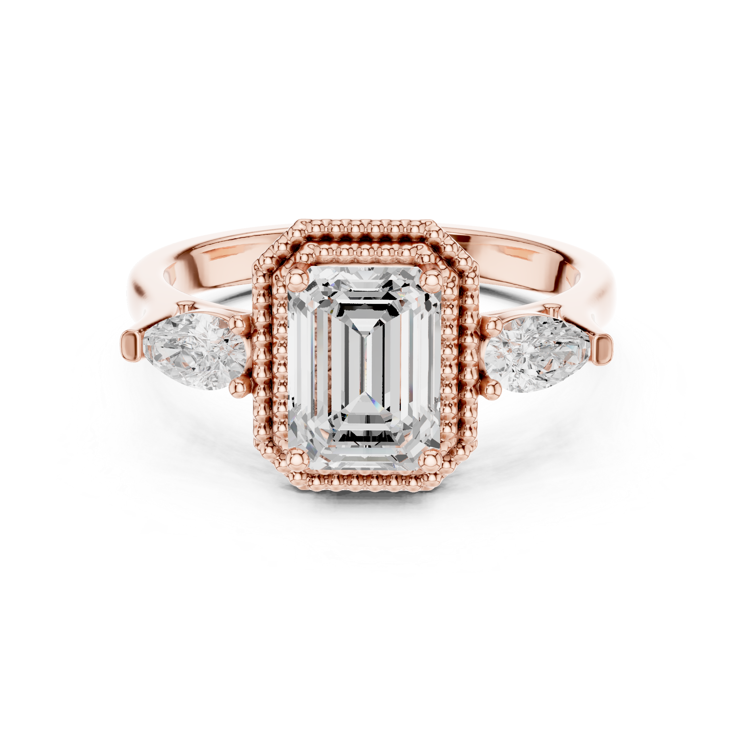 Clover Leaf Lab Grown Diamond Delicate Ribbon Ring