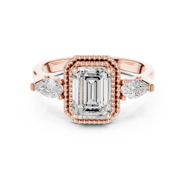 Clover Leaf Lab Grown Diamond Delicate Ribbon Ring