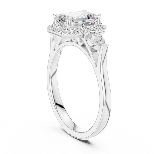 Clover Leaf Lab Grown Diamond Delicate Ribbon Ring