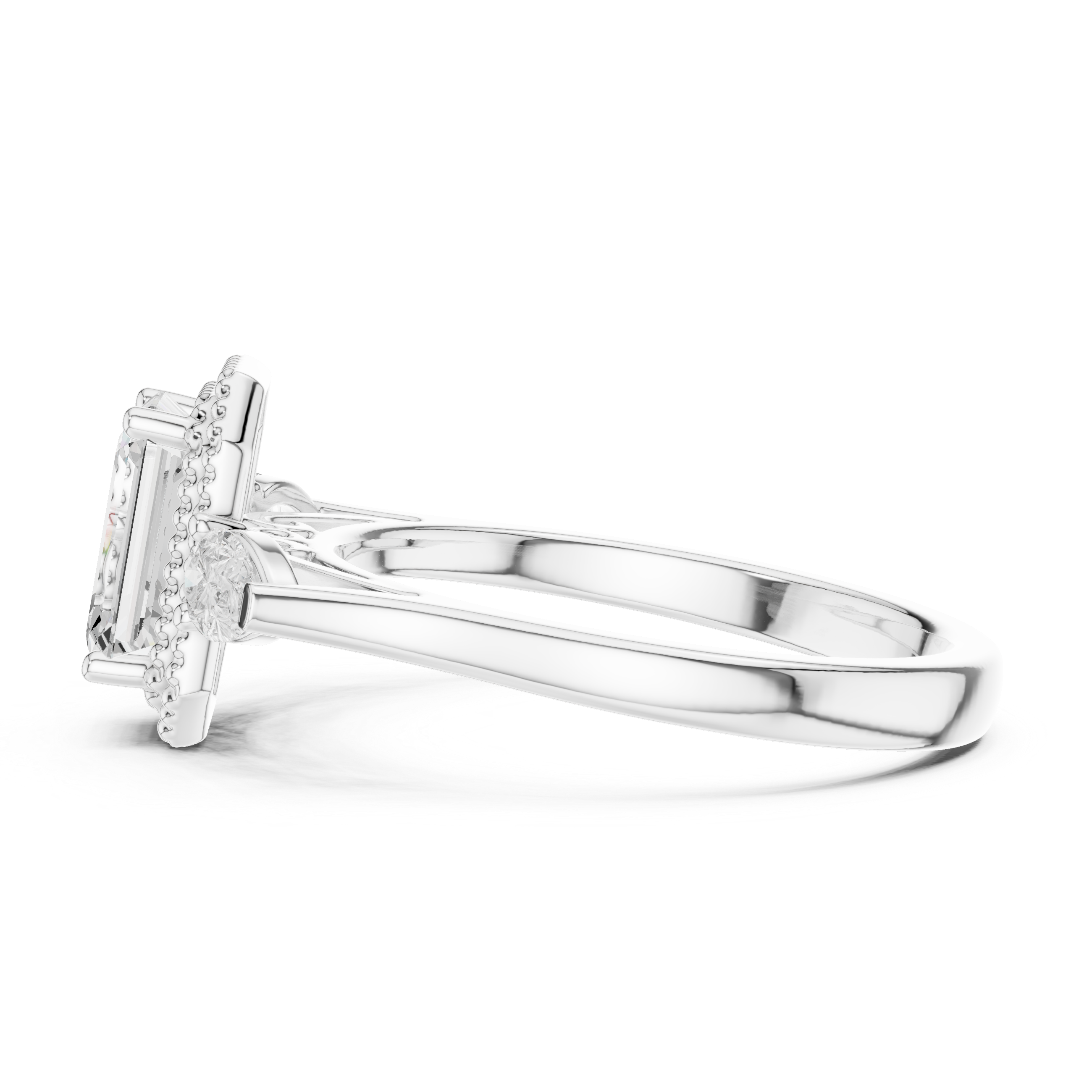 Clover Leaf Lab Grown Diamond Delicate Ribbon Ring