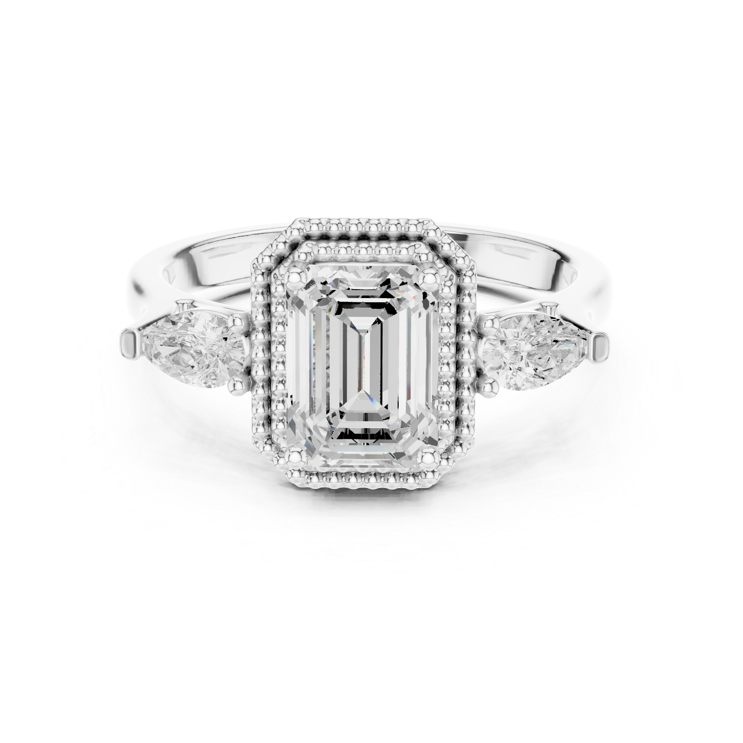 Clover Leaf Lab Grown Diamond Delicate Ribbon Ring