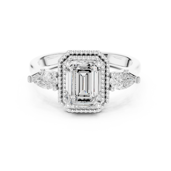Clover Leaf Lab Grown Diamond Delicate Ribbon Ring