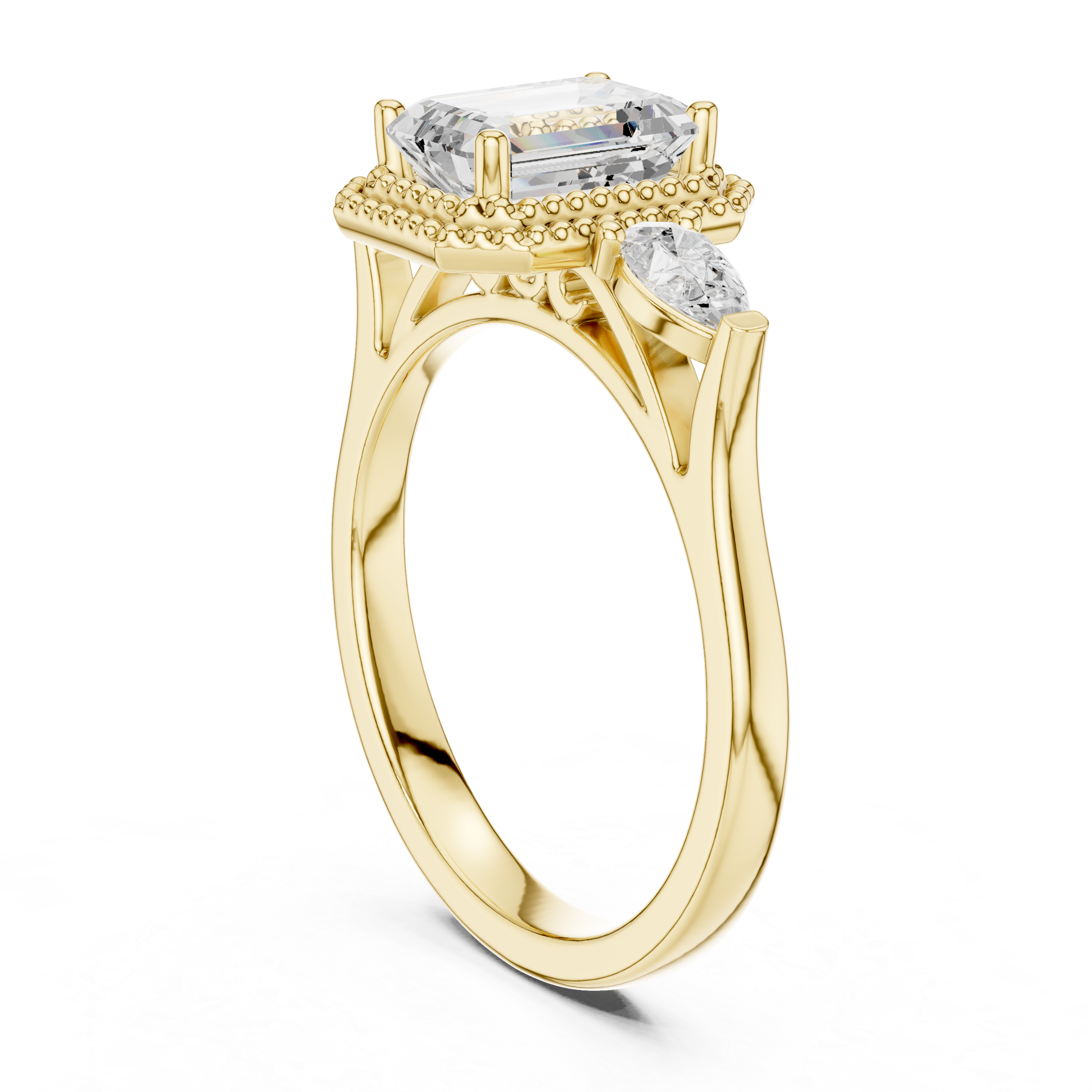 Clover Leaf Lab Grown Diamond Delicate Ribbon Ring