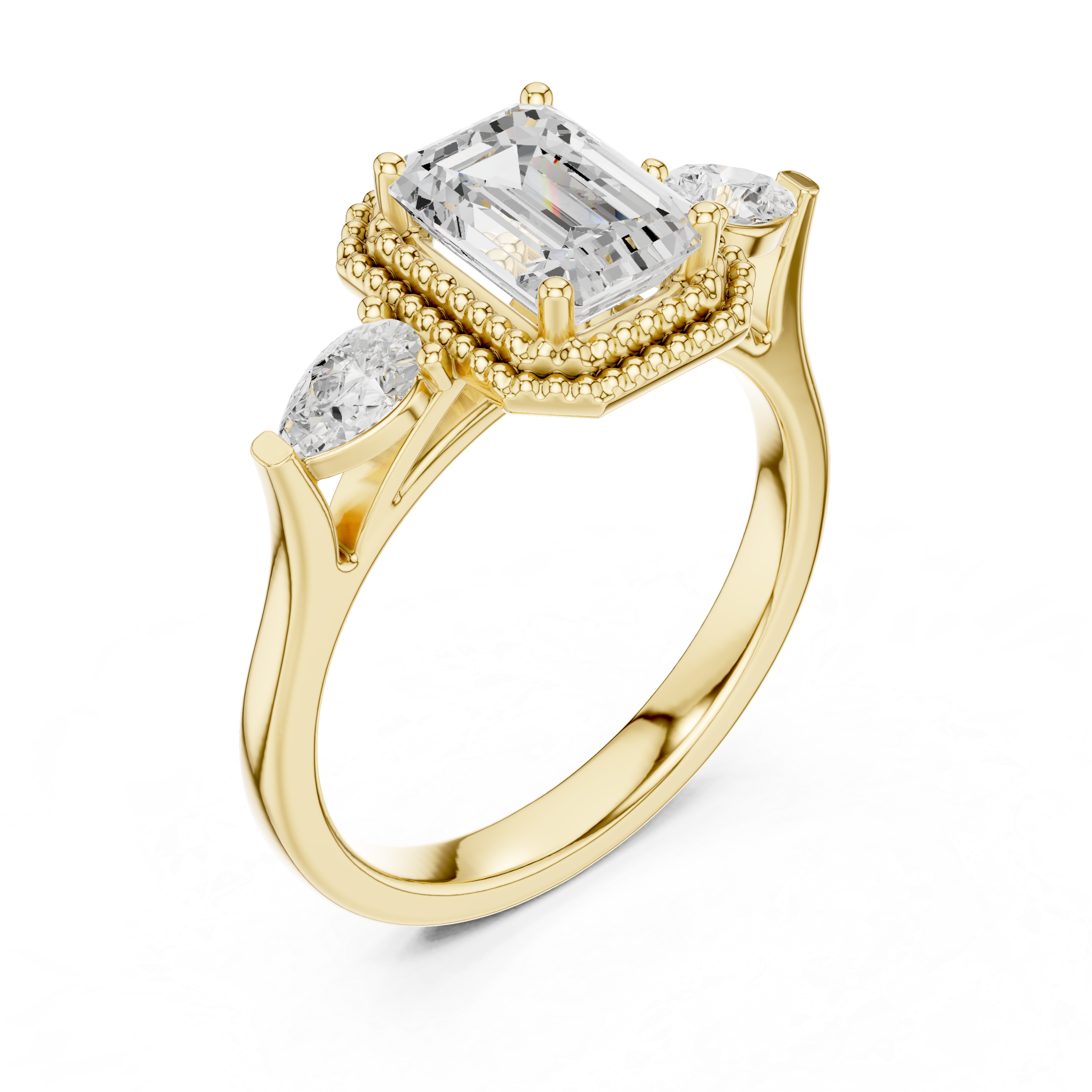 Clover Leaf Lab Grown Diamond Delicate Ribbon Ring